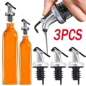 3Pcs Oil Bottle Stopper Cap Dispenser Sprayer Nozzle Kitchen Sauce Bottle Leak-Proof Plug Bottle Stopper
