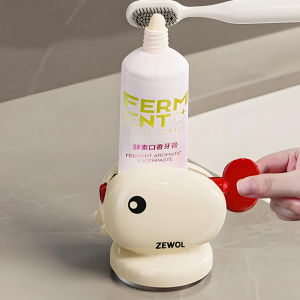 Suction Cup Whale Toothpaste Squeezer Punch-free Manual Rolling Toothpaste Squeezer Storage Rack Bathroom Accessories