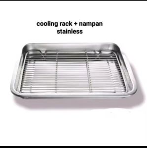 Nampan Peniris Minyak stainless dan cooling rack/ Nampan Serbaguna