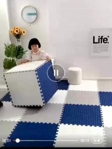 Puzzle Mat Big Size 4 in  1(4Pcs) 60cmⅹ60cm Leaf Design baby kids play mat
