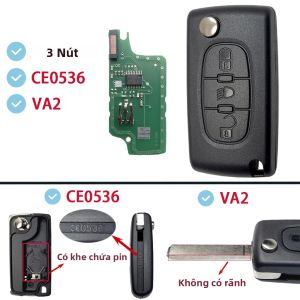 Chìa Khóa Điều Khiển Từ Xa SUPERKEY Flip 0523 0536 ASK FSK Tương Thích Với Peugeot 207 307 308 407 607 807 Citroen C2 C3 C4 C5 C6 Xsara Berlingo