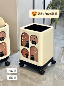 ถังขยะแบบเคลื่อนที่พร้อมฝาปิด ความจุ 13 ลิตร ถังขยะแบบกลมทรงกลมสำหรับใช้ในบ้าน ถังขยะแบบมีล้อสำหรับใช้ในครัวและห้องนอน