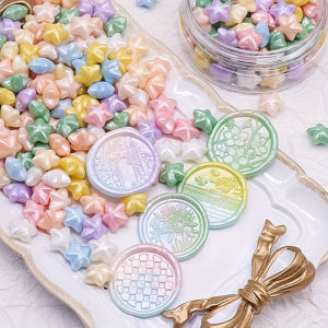 100 Hạt Sáp Dán Hình Sao Nhiều Màu Dùng Cho Con Dấu Sáp Thiệp Phong Bì Thiệp Cưới Gói Quà