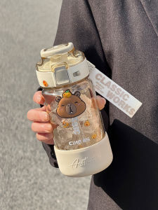 Portable Tritan Plastic Straw Cup Cute  Style Water Bottle for Women Students School Use High Aesthetic Value New Model
