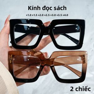 2 Chiếc Kính Đọc Sách Phong Cách Vintage Dành Cho Nữ Và Nam Thoải Mái Gọng Vuông Thời Trang Kính Mắt Thích Hợp Cho Mọi Hình Dạng Khuôn Mặt