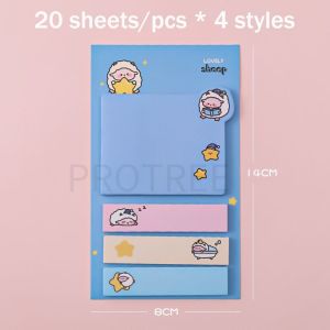 80sheets/set cartoon animals Self-Adhesive Sticky Notes Memo Pad PlannerSticker Cute Stationery Gift