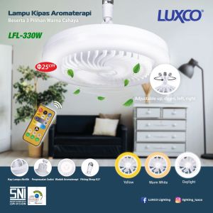 LUXCO LAMPU LED FAN LIGHT 30W 30 WATT E27 TRICOLOUR + KIPAS REMOTE SNI BAGUS KUALITAS PREMIUM
