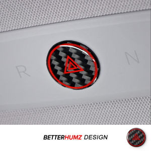 For Tesla 2019- Model 3 Highland Model Y Juniper Carbon Fiber Emergency Light Button Trim Stickers Car Interior Tuning Accessory