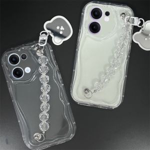 Phone Case OPPOReno13 OPPO Reno13 Pro Reno13 F 5G 4G Transparent Mirror Bear Crystal Bracelet Casing All-inclusive Shockproof Silicone Soft Cover 2025