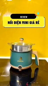 Nồi Lẩu Điện Mini Đa Năng SHANBAN Tặng Kèm Khay Hấp Inox Mẫu Mới Ca Nấu Mì Kèm Gía Hấp Dùng Chiên Xào Nấu Tiện Lợi