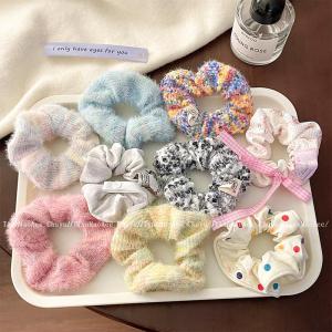 Phụ Kiện Tóc Dễ Thương Cho Bé Gái Mùa Thu Đông 2024 Dây Buộc Tóc Bằng Vải Nhung Mềm Mại Dây Buộc Tóc Buộc Đuôi Ngựa Thấp Ngọt Ngào Phụ Kiện Tóc Cho Nữ Phong Cách Hàn Quốc Đa Năng