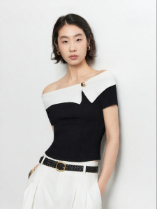 Vero Moda | Quần Áo Len Dáng Một Vai Có Khóa Kim Loại Tay Ngắn Mùa Thu 2026