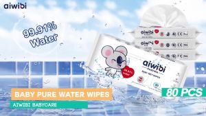 "Aiwibi Sensitive Baby Wipes 99.91% Water Based Wipes Unscented and Hypoallergenic for Sensitive Skin" 3 packs (240 pieces)