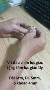 [Kèm lục giác 4 ly] Vít gỗ lục giác chìm loại tốt cao cấp chịu lực lớn (hơn 50kg) dài 6cm