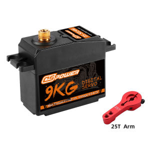 DSpower 9KG High Speed Servo Metal Gear Digital Servo with 25T Metal Arm 4.8~6.0V DC for 1/8 1/10 RC Car Plane Racing Axial