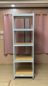 5 LAYER WHITE METAL FRAME RACK | LAMINATED WOOD SHELF BOLTLESS | REVERSIBLE BOARD