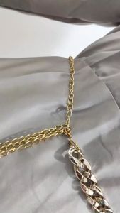 MYXStore-Model Belt Besar Rantai Mutiara Ikat Pinggang Full Rantai Gold Sabuk Wanita Slim Dress kekinian fashion