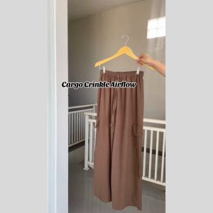 Terbaru Naomi Celana Cargo wanita Kulot Cargo Crinkle Airflow Premium / Kulot Crinkle Airflow
