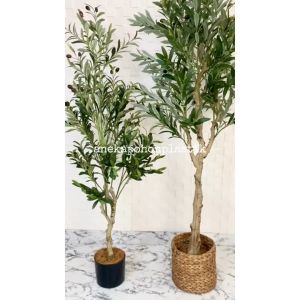 Pohon Hias Tanaman Artificial Zaitun Olive X3 T140 & T180 Latex Cover Anyaman Eceng Gondok Dekorasi Rumah