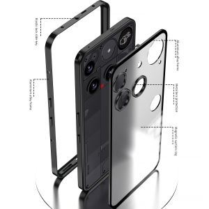 Magnetic Metal Frame Case for Nothing Phone 3 3A Metal Acrylic Back Cover Shockproof Funda For Nothing Phone 2 2A Plus Coque