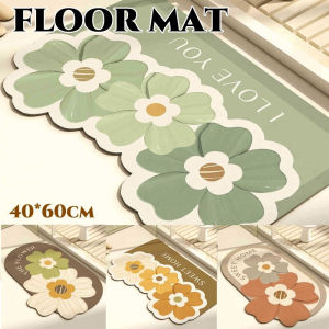 40*60cm Flower Bathroom Floor Mat Anti-slip Door Mat Absorbent Soft Bath Mat Home Decoration