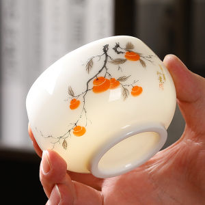 Yulan White Porcelain Tea Cup Ceramic Gongfu Tea Set for Drinking And Appreciating Tea Handmade High Temperature Burned