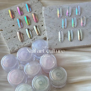 9 Colors Rainbow Aurora Sky Realm Moonlight Powder Glitter Chrome Womens Nail Art Powder Sparkling Powder Nail Accessories