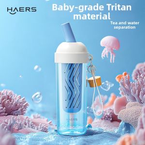 Haers | Straw Cup Stylish Portable Tritan Water Bottle