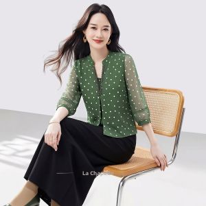 La Chapelle | Đầm Hè Giả Hai Mảnh Slimming Chấm Bi