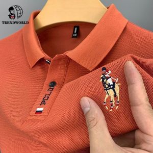 Flip Collar Short Sleeved Polo Shirt for Men in Summer Slim Fit and Trendy New Versatile Top