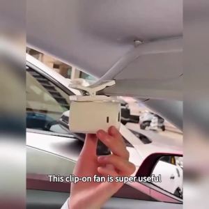 SEAMETAL | SEAMETAL Clip-On Car Fan 360° Rotatable 100-Speed Multi-Scene Portable Fan Long Service Life Lightweight USB Rechargeable