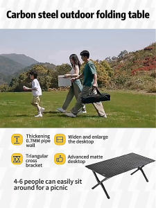 Magic Pocket Outdoor Folding Table Meja Lipat Aluminum Alloy Picnic Table Camping Desk Roll-Up Table Camping Chairs
