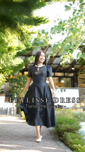 Elegant Pearl Black Dress for Events - Classic Black Puff Sleeve Dress