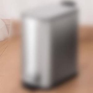 5L Rectangular Sanding Trash Can With Lid And Foot Pedal Stainless Steel Household Cleaning Bucket Kitchen Storage Bucket