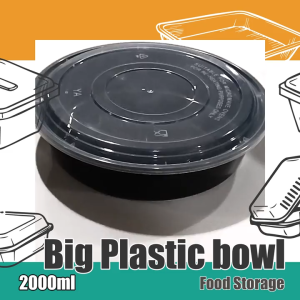 LuckyRich - Big Plastic Bowl 15pcs 2000ml with tight lid cover - Big bowl Food storage
