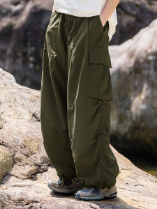 Quick Dry Lightweight Outdoor Work Trousers Wide Leg Pants Mens Style Street Fashion High Waist Long Pants Nylon Fiber