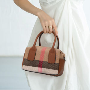 Aidrani Checkered design womens small handbag made of high-quality canvas and cowhide materials