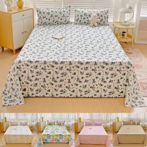 Soft Home Bed Linen Sheets Bed Flat Sheet for Double Bed Plain Solid Color Top Sheets Single/Queen/King Flat Bedsheets