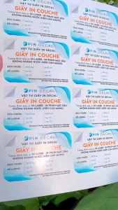 PIN DECAL - Xấp 50 tờ - Giấy in Couche C148 - C300 gsm - khổ A4 A3 - in phun Laser (KHÔNG KEO)