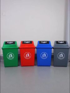 20/40/60/100LGarbage Container Bin with swing Top Lid Waste bin