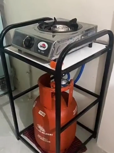Gas Stove Stand Rack Gas Stove Stand With Organizer Stainless Steel Kitchen Organizer Stove Stand Floor-standing Heavy Duty for Single Stove Induction Cooker