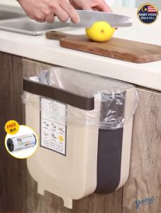 Folding Trash Bin Hanging Kitchen Living Room Wall Hanging Car Dustbin Car StorageTong Sampah Kereta Dapur