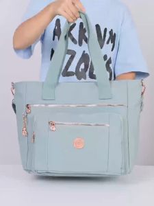 DEOBAGS TAS BAHU SELEMPANG BESAR WANITA NYLON WATERPROOF / TAS HANDBAG WANITA / TAS TRAVEL  / TAS NYLON 009918 ROSE GOLD