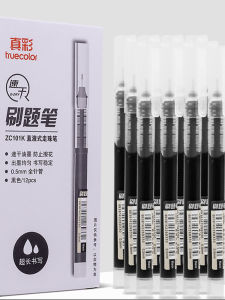 Truecolor Quick-Dry Rollerball Pen Liquid Ink Signature Pen Full Needle Tube Office Black Blue Red for Students Business Use