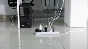 Under Table Storage Rack Cable Management Tray Desk Socket Holder Retractable Design
