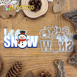 Original Lovely Layers Winter Snowman Words Title LET IT SNOW Metal Cutting Dies Scrapbooking Decorative Embossing
