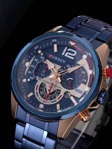CURREN 8395 Fashion Quartz Watches Men Casual Sport Wristwatch with Stainless Steel Chronograph Dial Clock with Luminous