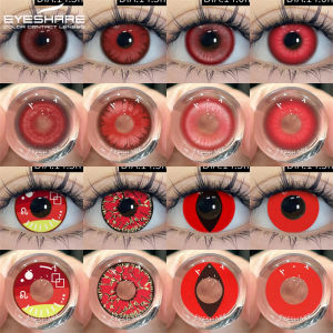 EYESHARE Halloween Red Contact Lenses 2PCS Crazy Style Coplay Color Contact Lenses for Eyes Anime Accessories Red Beauty Lenses
