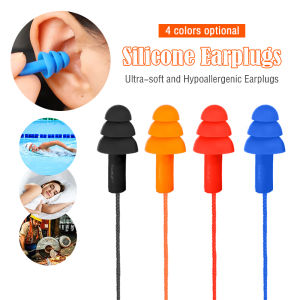 Soft Silicone Corded Ear Plugs Anti Noise Snore Reusable Hearing Protection Earplugs for Sleeping Travel Swimming Study/Hearing Protection Noise Reduction Ear Plugs 耳塞