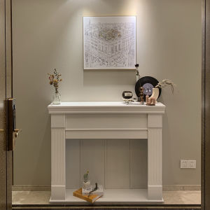 Factory Direct Sales European Style Fireplace American Style Decoration Shelf White Fireplace Cabinet Indoor Decorative Ledge Curio Cabinet Mediterranean